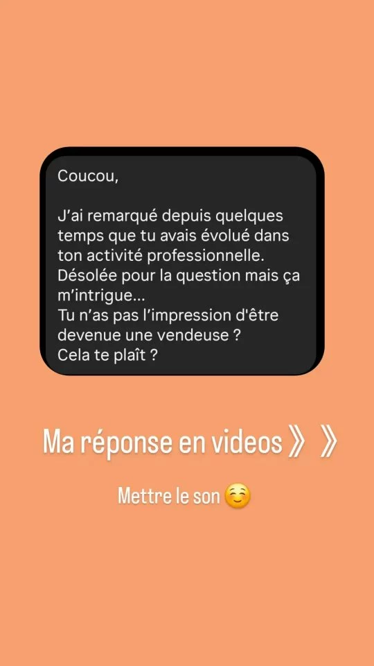La vente a totalement évolué dans mon esprit !
​Avant, je la voyais comme une nécessité un peu lourde, une simple étape pour générer du chiffre. 
L'idée de "vendre pour vendre" me mettait mal à l'aise.
​Avec Ringana, j'ai compris que la vente peut être belle, sincère, et alignée avec mes valeurs. Elle est devenue un prolongement de qui je suis et de ce que je défends. Je ne "vends" plus, je partage une conviction profonde.
​Choisir ses projets avec son cœur et ses tripes, c'est la clé. Et c'est là que la vente, loin d'être un fardeau, devient le moteur indispensable et vertueux de toute activité💫
Et pour toi ? Que signifie "vendre" ́ que ressens-tu à l'idée de devoir vendre ton projet ou celui d'un autre peut-être ? Partage-nous tout ça dans les commentaires 🫶